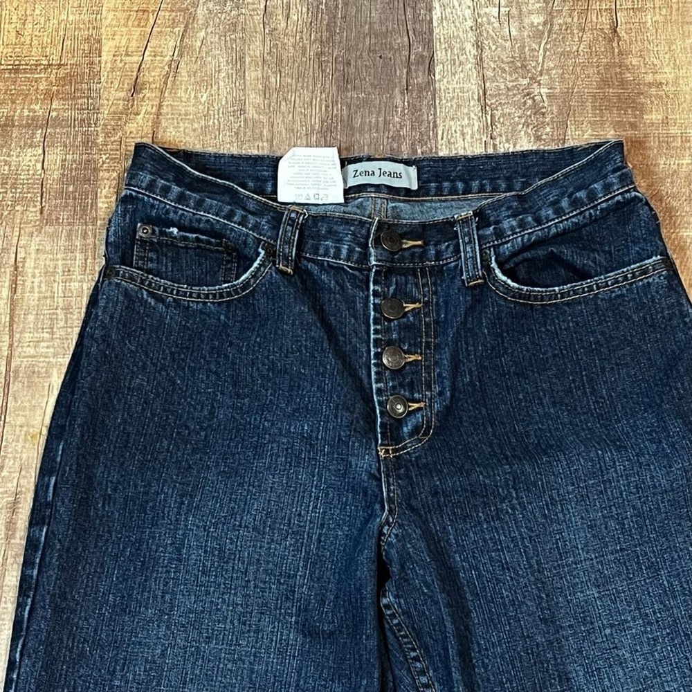 Zena 80s 90s‎ Vintage Button Fly Blue Jeans Size 8 - Picture 2 of 6
